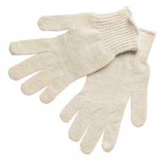 MCR SAFETY 9636LM, LARGE COTTON/POLYESTER NATURAL STRING KNIT GLOVE